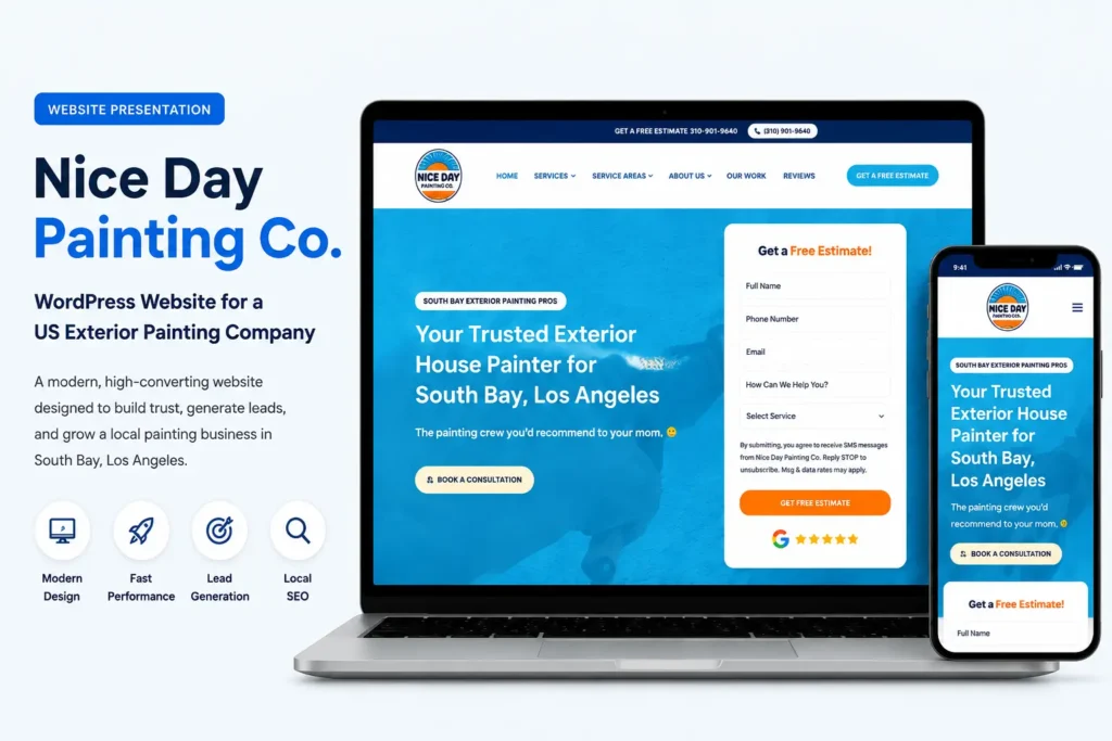 Nice Day Painting Co. Website Case Study - Mahmud Jibon – WordPress Developer in Bangladesh