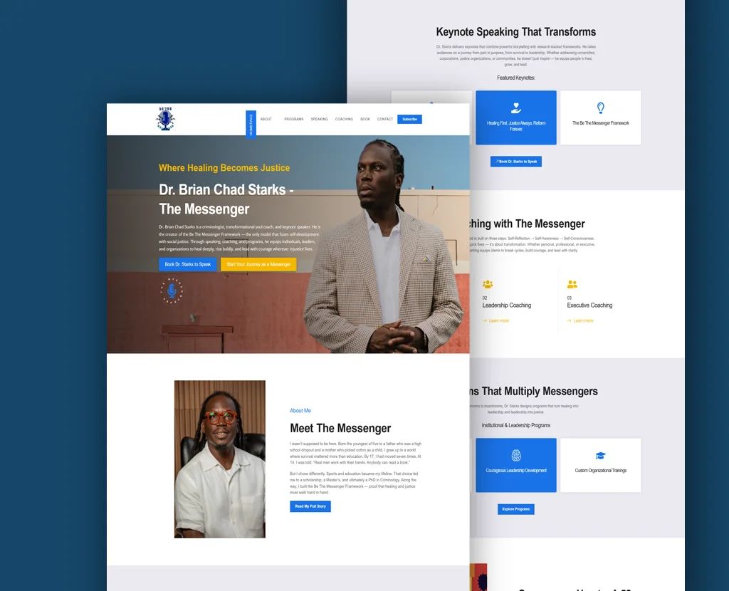 Designing for Impact: Brian Chad Starks’ Modern Portfolio Website Case Study | Mahmud Jibon | WordPress Developer in Bangladesh