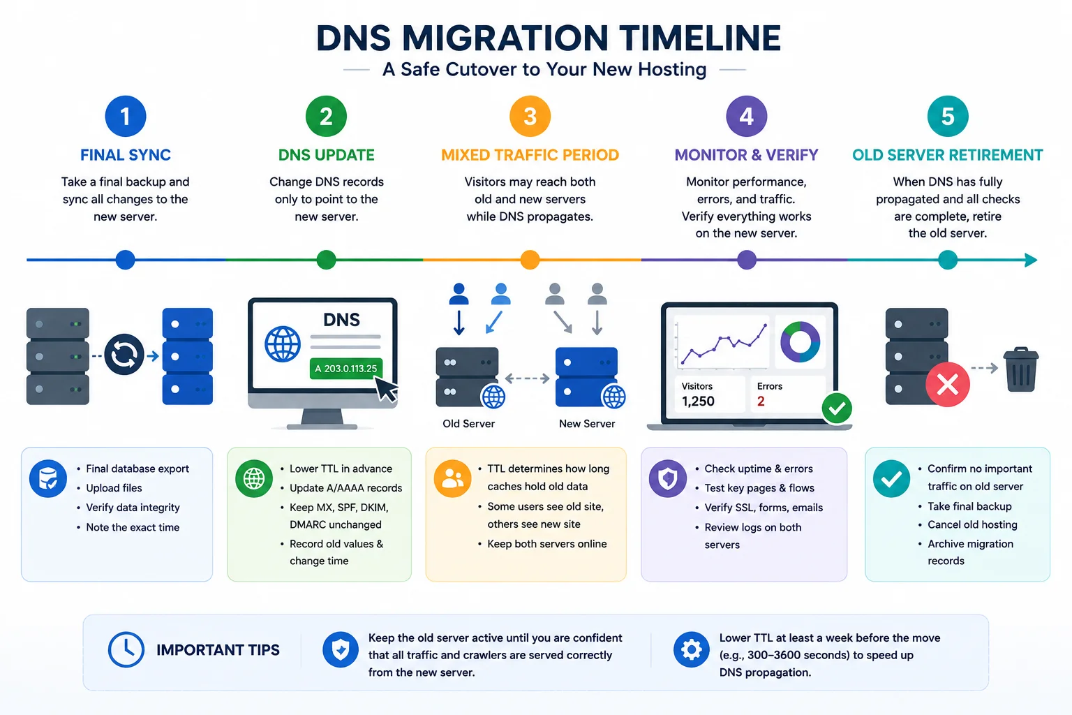 WordPress DNS migration timeline for a safe hosting cutover | Mahmud Jibon | WordPress Developer in Bangladesh